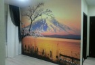 Фотообои в японском стиле с горой Фудзияма и озером на закате. 